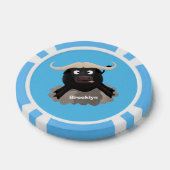 Funny stromend water buffalo cartoon poker chips (Enkel)