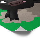 Funny stromend water buffalo cartoon poster (Hoek)