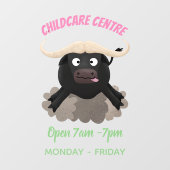 Funny stromend water buffalo cartoon raamsticker (Vel)