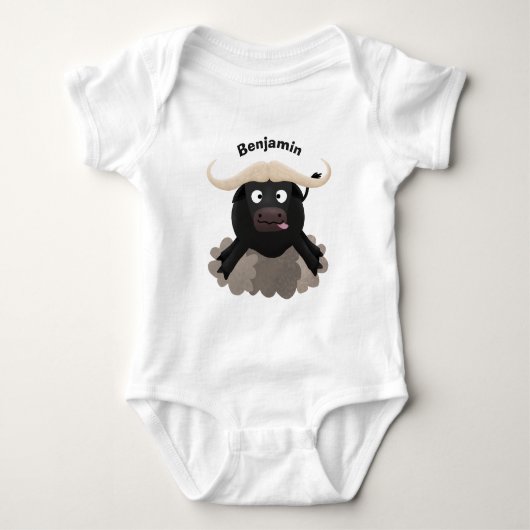 Funny stromend water buffalo cartoon romper (Voorkant)