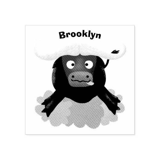 Funny stromend water buffalo cartoon rubberstempel (Afrduk)