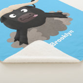 Funny stromend water buffalo cartoon sherpa deken (3/4)