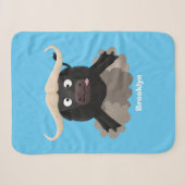 Funny stromend water buffalo cartoon sherpa deken (Voorkant (horizontaal))