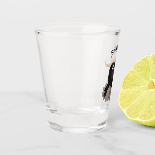 Funny stromend water buffalo cartoon shot glas (Links)