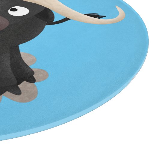 Funny stromend water buffalo cartoon snijplank (Hoek)