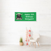 Funny stromend water buffalo cartoon spandoek (Insitu)