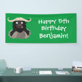 Funny stromend water buffalo cartoon spandoek (Beurs)