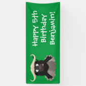 Funny stromend water buffalo cartoon spandoek (Verticaal)