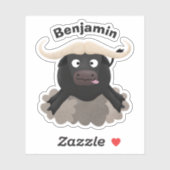 Funny stromend water buffalo cartoon sticker (Vel)