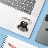 Funny stromend water buffalo cartoon sticker (Laptop met iPhone)