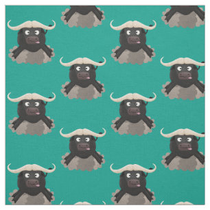 Funny stromend water buffalo cartoon stof