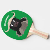 Funny stromend water buffalo cartoon tafeltennisbatje (Zijkant)