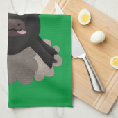 Funny stromend water buffalo cartoon theedoek (Quarter Fold)