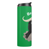 Funny stromend water buffalo cartoon thermosbeker (Gedraaid links)