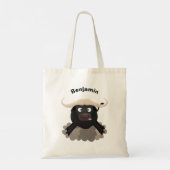 Funny stromend water buffalo cartoon tote bag (Achterkant)