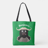 Funny stromend water buffalo cartoon tote bag (Achterkant)