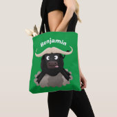 Funny stromend water buffalo cartoon tote bag (Dichtbij)