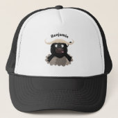 Funny stromend water buffalo cartoon trucker pet (Voorkant)