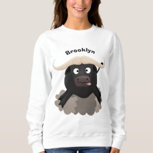 Funny stromend water buffalo cartoon trui