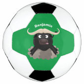 Funny stromend water buffalo cartoon voetbal (Voorkant)