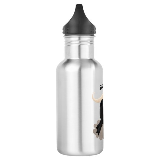 Funny stromend water buffalo cartoon waterfles  (Links)