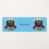Funny stromend water buffalo cartoon yogamat (Achterkant (horizontaal))