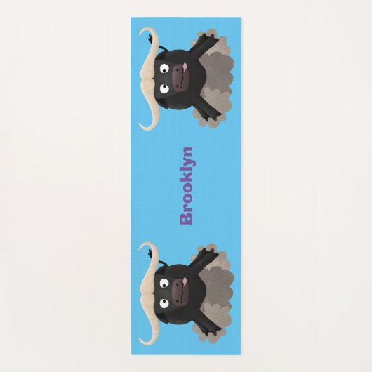 Funny stromend water buffalo cartoon yogamat (Voorkant)