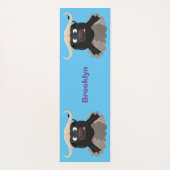 Funny stromend water buffalo cartoon yogamat (Achterkant)