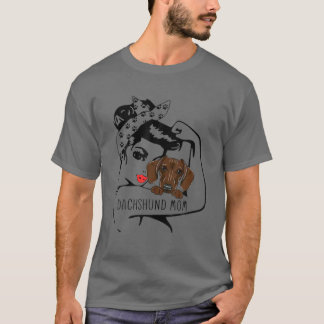 Funny Strong Girl Dog Dachshund Mam T-shirt