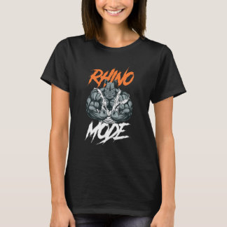 Funny Strong Rhino met Big Biceps Rhino-modus voor T-shirt