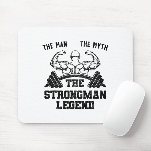 Funny Strongman The Man The Myth The Strongman Leg Muismat (Met muis)