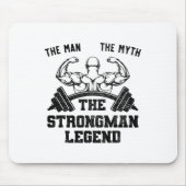 Funny Strongman The Man The Myth The Strongman Leg Muismat (Voorkant)
