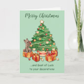 Funny Struggle is echt kat kerst Feestdagen Kaart (Voorkant)