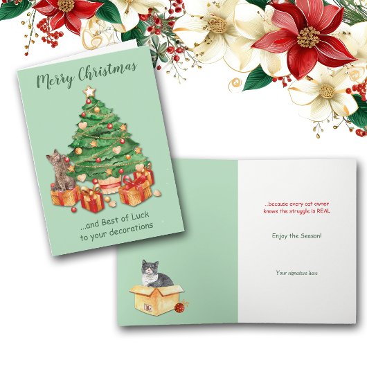 Funny Struggle is echt kat kerst Feestdagen Kaart