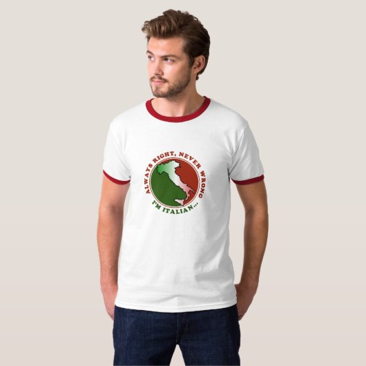 Funny Stubborn Italiaanse Mannen T-Shirt (Voorkant volledig)