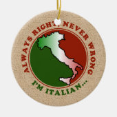 Funny Stubborn Italy Ornament (Voorkant)