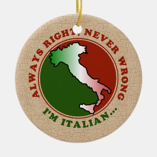 Funny Stubborn Italy Ornament (Voorkant)