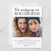 Funny Stuck met ons Foto Bridesmaid proposal Kaart (Voorkant)