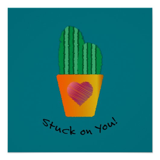 Funny Stuck op je Cactus Perfect Poster (Voorkant)