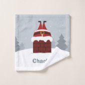 Funny Stuck Santa, aangepaste handdoekset Bad Handdoek (Wasdoekje)