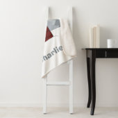 Funny Stuck Santa, aangepaste naam fleece blanket Sherpa Deken (In situ)