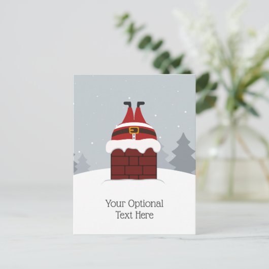 Funny Stuck Santa custom briefkaart (Staand voorkant)