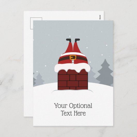 Funny Stuck Santa custom briefkaart (Voorkant / Achterkant)