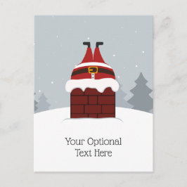Funny Stuck Santa custom briefkaart