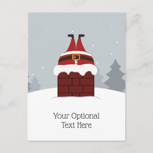 Funny Stuck Santa custom briefkaart (Voorkant)