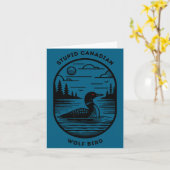 Funny Stud Canadian Wolf Bird Hockey Romance Lgbt Kaart (Gele Bloem)