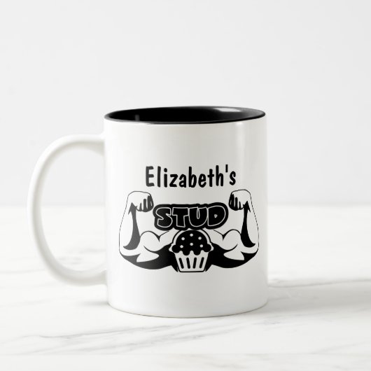 Funny Stud Muffin Boyfriend Man Valentijn cadeau Tweekleurige Koffiemok (Links)