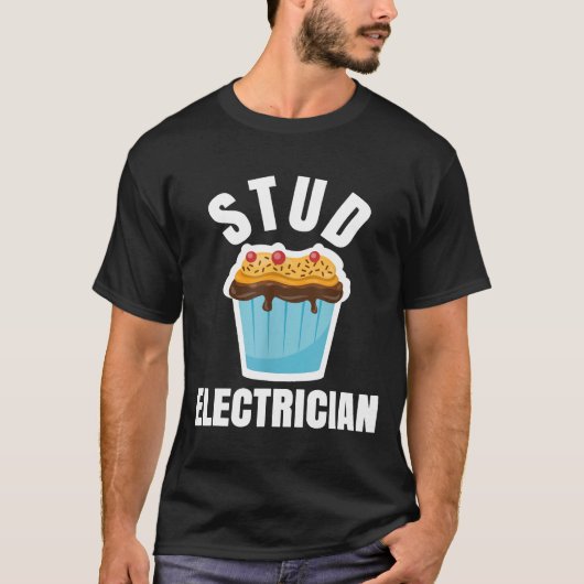 Funny Stud Muffin Electriciër Husband T-shirt (Voorkant)