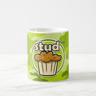 Funny Stud Muffin op groene camo Koffiemok