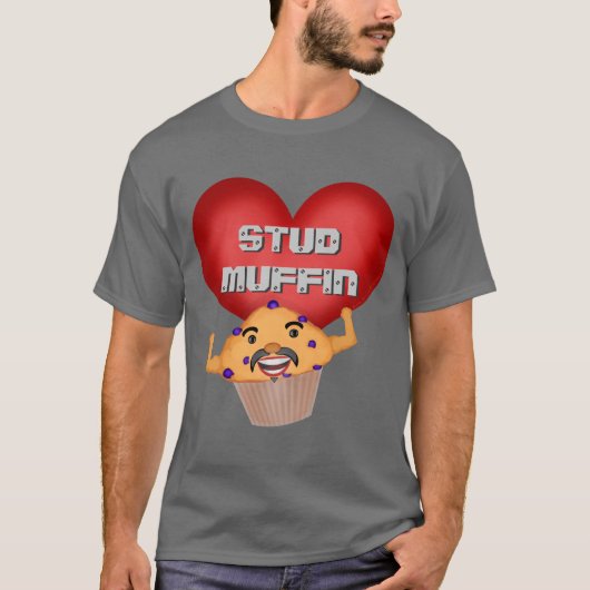 Funny Stud Muffin voor zijn Valentijnsdag T-Shirt (Voorkant)